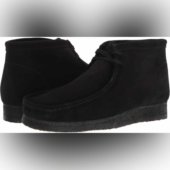Wallabee Mens Black Suede Clarks hi top 26155517 - Picture 1 of 6